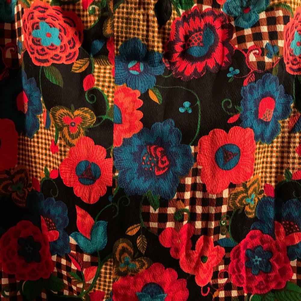 Vintage Handmade Vibrant Floral Patchwork Skirt - Picture 4 of 4